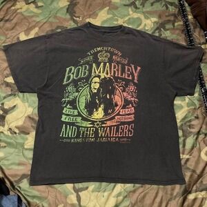Bob Marley Wailers‎ y2k faded graphic tee Rasta reggae licensed men's Xl/22